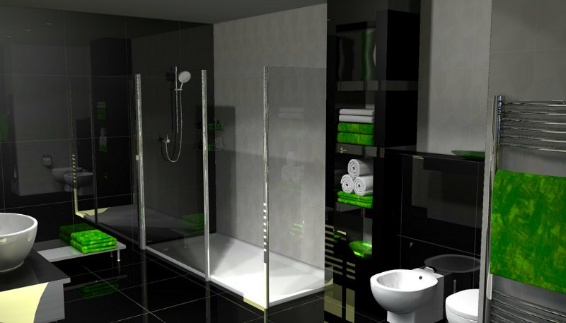 Gloss Black tile bath BathCAD output CGI by articad images, on Flickr