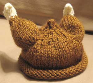 Baby's Knit Turkey Hat with Drumsticks