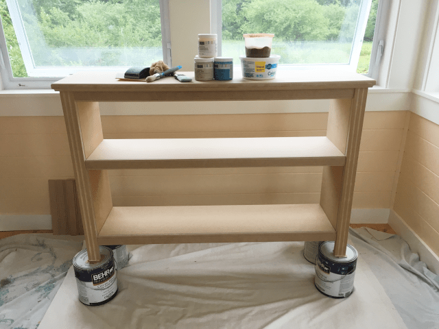 MDF Bookcase prepped for distressed finish